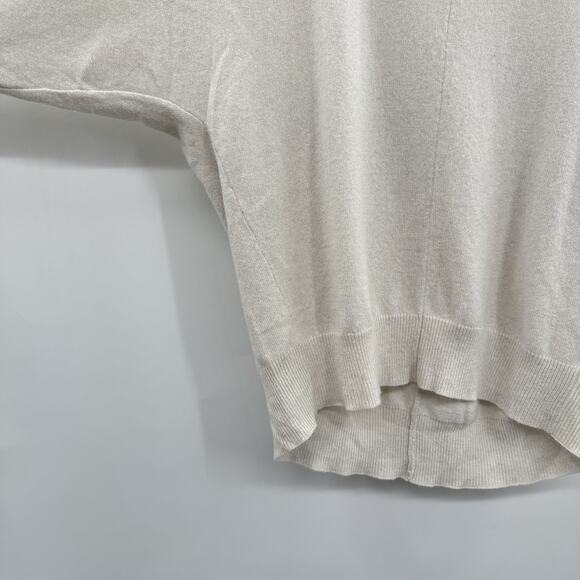 Theory 100% Cashmere Juwan Scoop Neck Sweater Sz L Light Gray Taupe - Picture 4 of 11